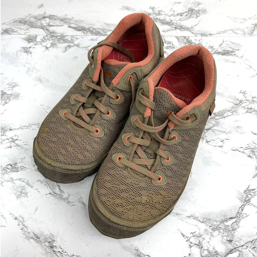 Ahnu Sugarpine II Air Mesh Low Hiking Shoes Sneakers Size 8 Women's Brown Taupe